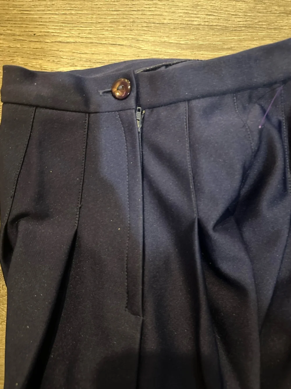 Vintage Albion Knitting Mills Navy Pleated Skirt - Made in USA